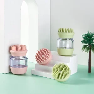 Dog Shampoo Brush Silicone Bath Massage Brush Dispenser Grooming Brush