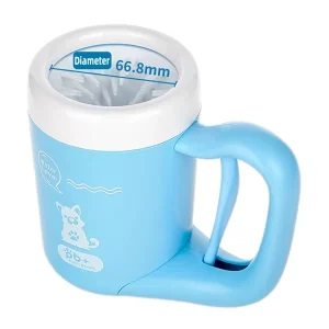 Paw's Beauty+ Semi-automatic Portable Pet Paw Cleaning Cup Dog Feet Cleaner Blue
