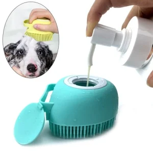 Dog Shampoo Brush Silicone Pet Bath Massage Brush for Dogs & Cats